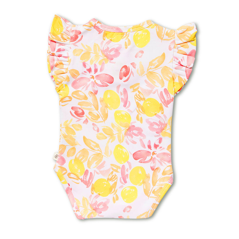 Sofia Short Sleeve Organic Bodysuit with Frill - View 9
