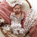 Spring Floral Organic Jersey Wrap & Topknot Set-Snuggle Hunny