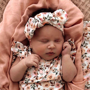 Spring Floral Organic Topknot-Snuggle Hunny