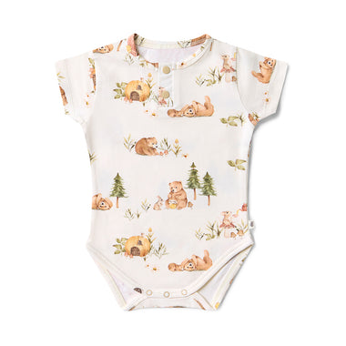 Bears Short Sleeve Organic Bodysuit | Snuggle Hunny