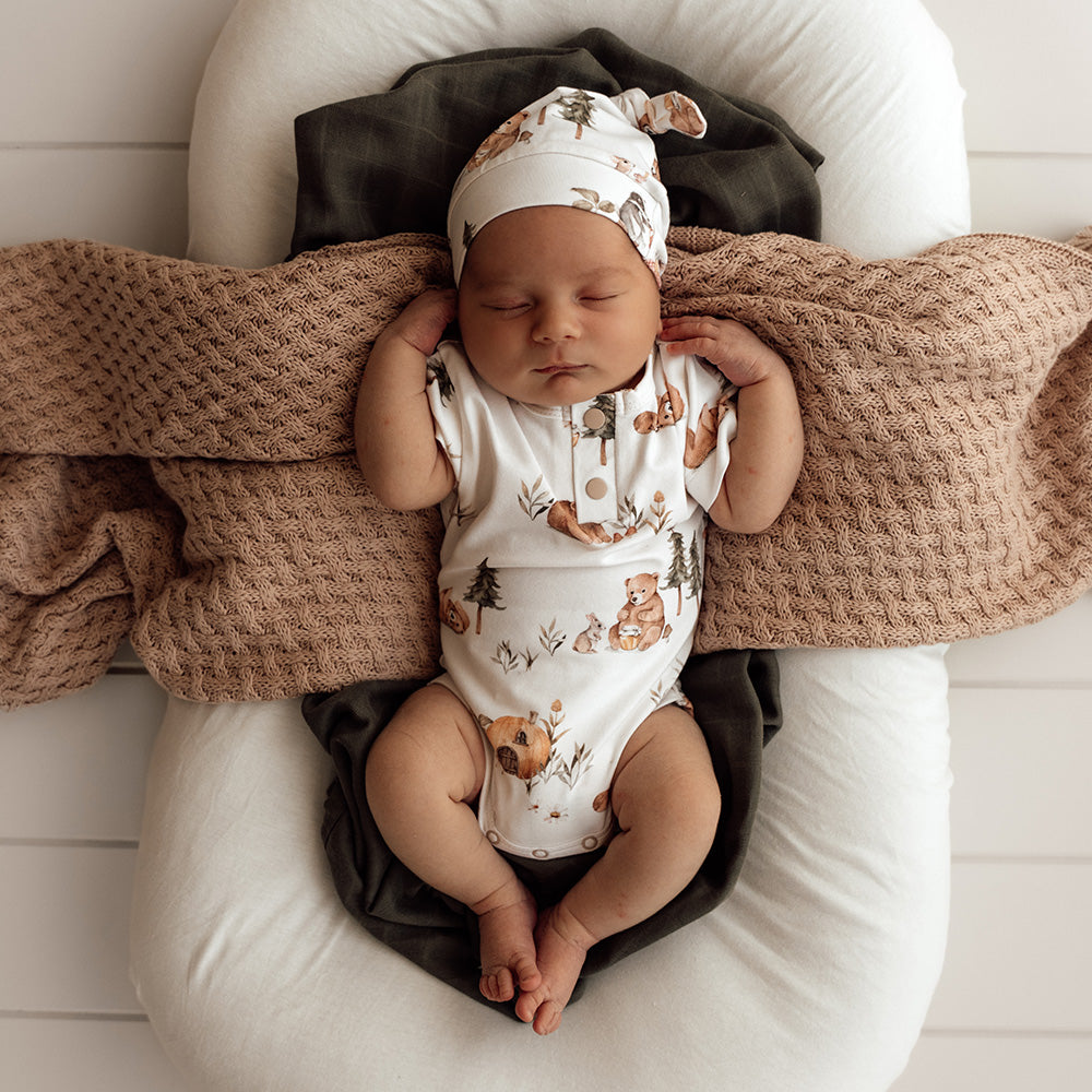 Bears Short Sleeve Organic Bodysuit - View 1