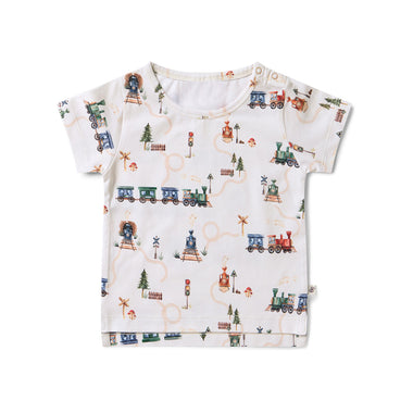 Trains Organic T-Shirt | Snuggle Hunny