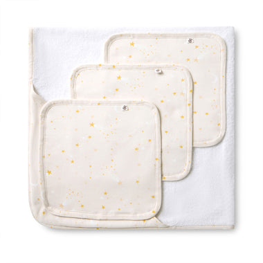 Stardust Organic Baby Towel & Wash Cloth Set | Snuggle Hunny