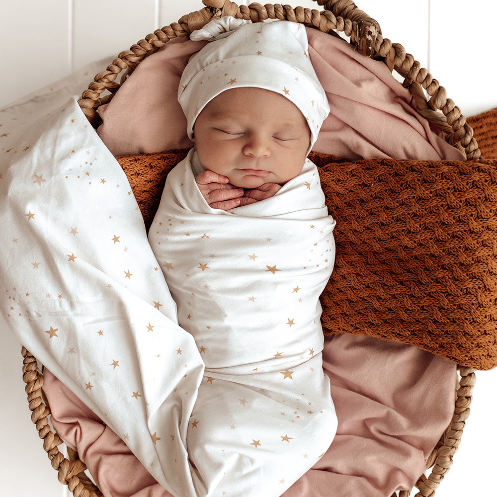 Stardust Organic Jersey Wrap & Beanie Set - View 3