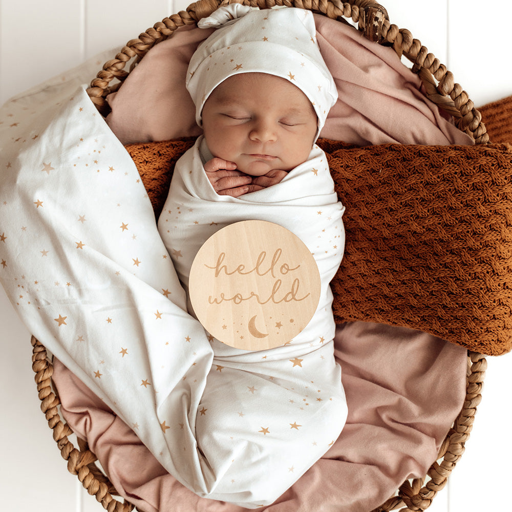 Stardust Organic Jersey Wrap & Beanie Set - View 4