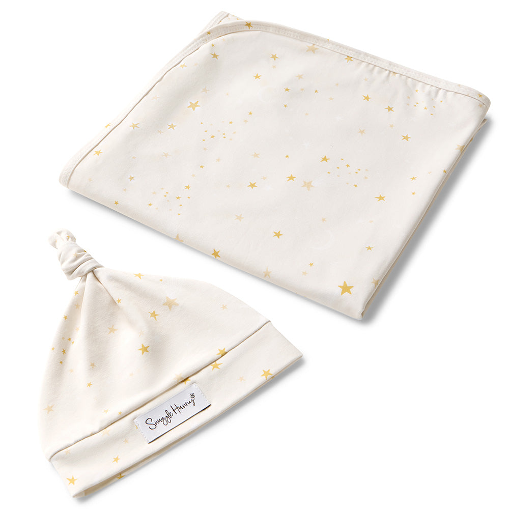 Stardust Organic Jersey Wrap & Beanie Set - View 2