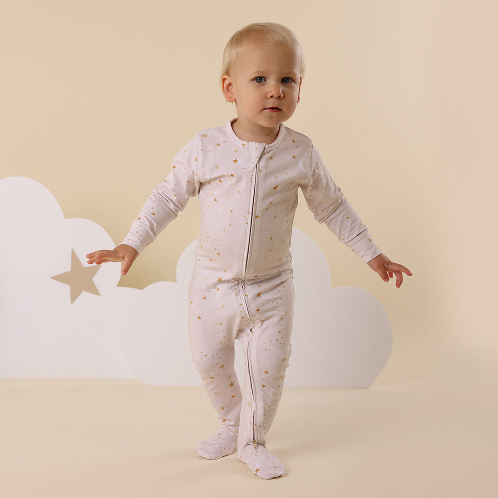 Stardust Organic Snuggle Sleepsuit Zip Footie - View 14