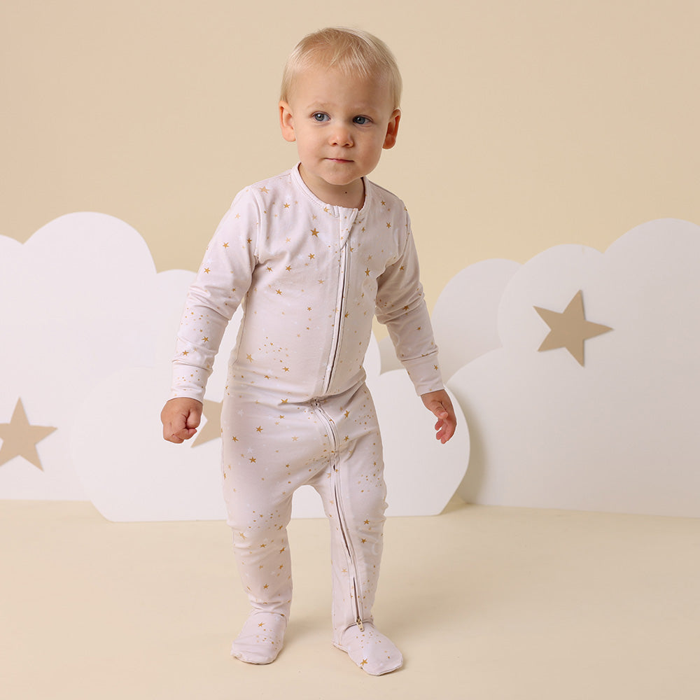 Stardust Organic Snuggle Sleepsuit Zip Footie - View 4