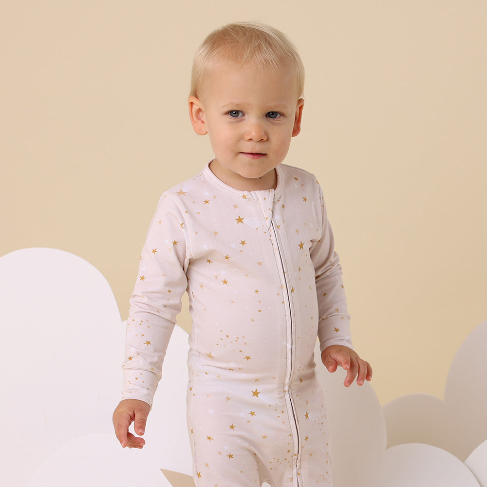 Stardust Organic Snuggle Sleepsuit Zip Footie - View 11
