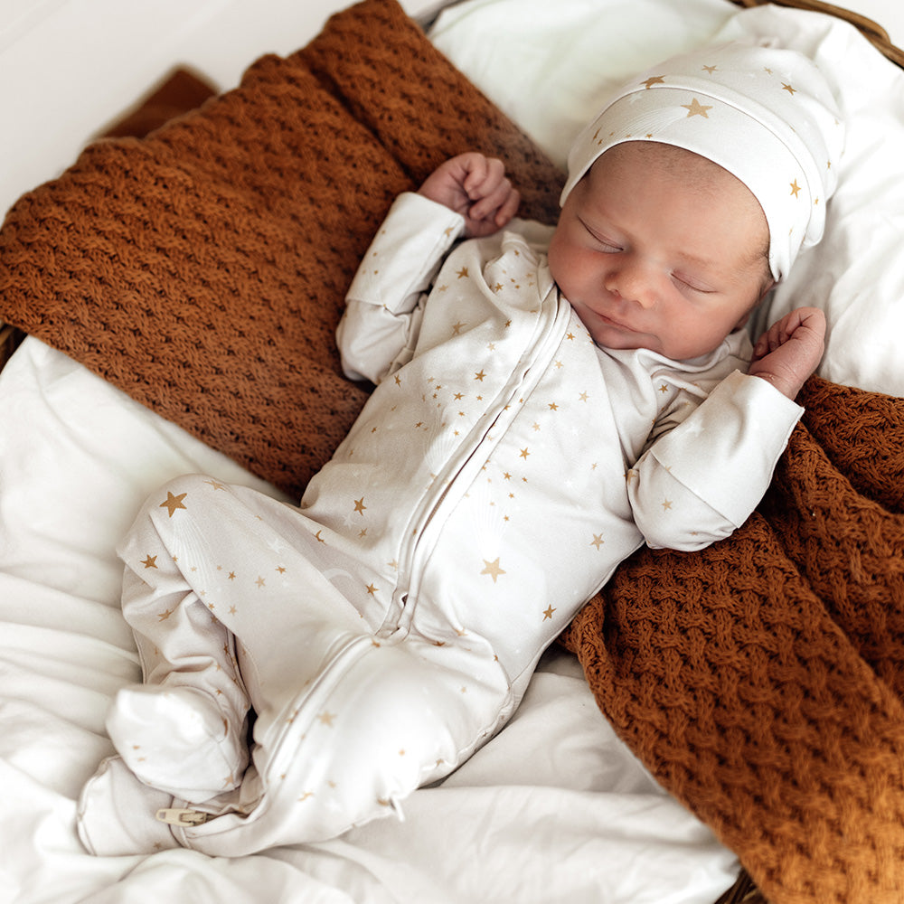 Stardust Organic Snuggle Sleepsuit Zip Footie - View 1