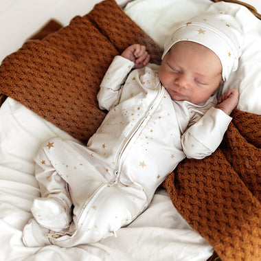 Stardust Organic Snuggle Sleepsuit Zip Footie | Snuggle Hunny