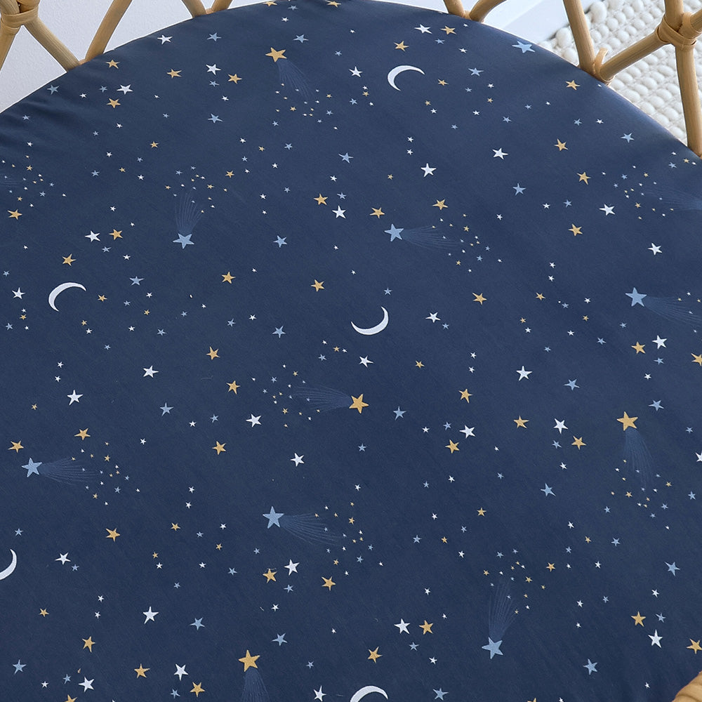 Starry Night Organic Bassinet Sheet / Change Pad Cover - View 2