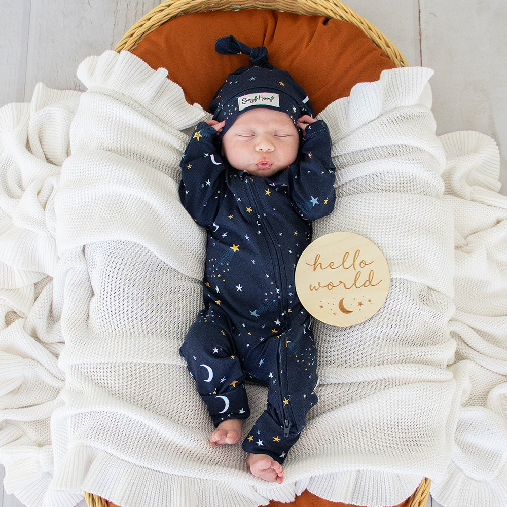 Starry Night Organic Snugglesuit Convertible Romper - View 1