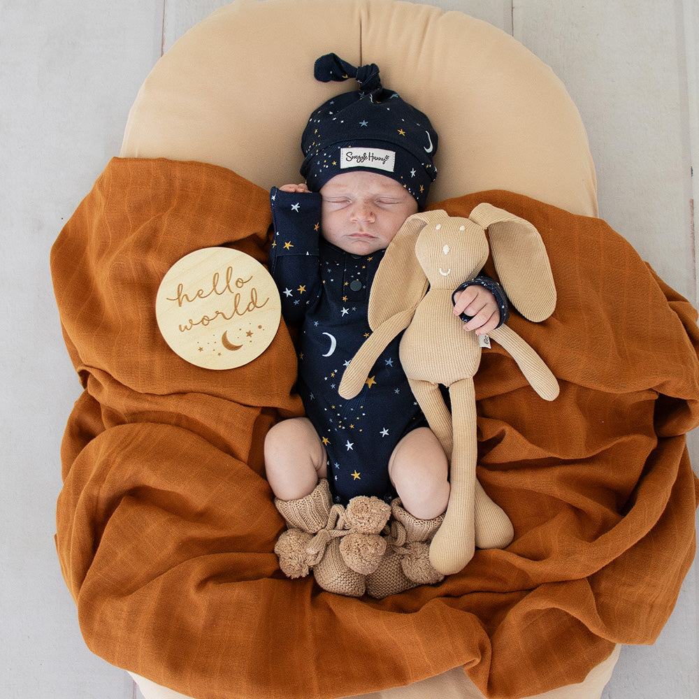 Hazelnut Organic Cotton Knit Booties - View 6
