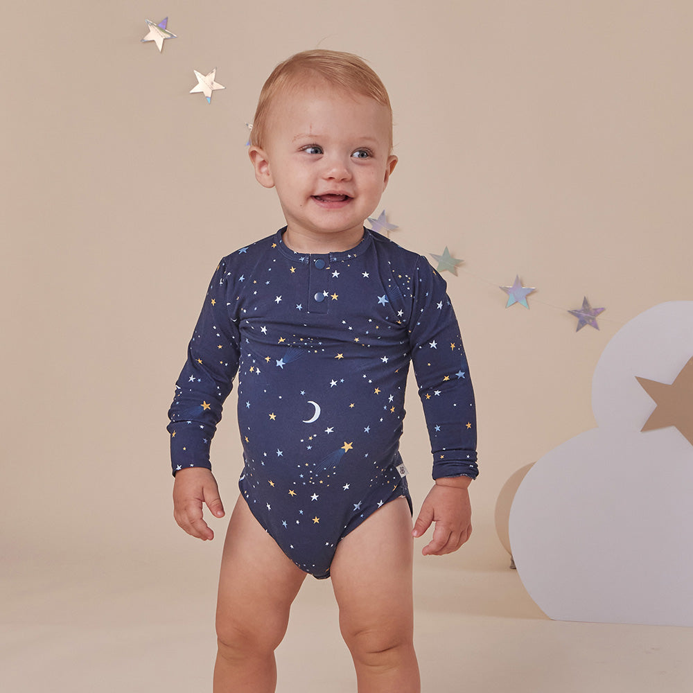 Starry Night Long Sleeve Organic Bodysuit - View 7