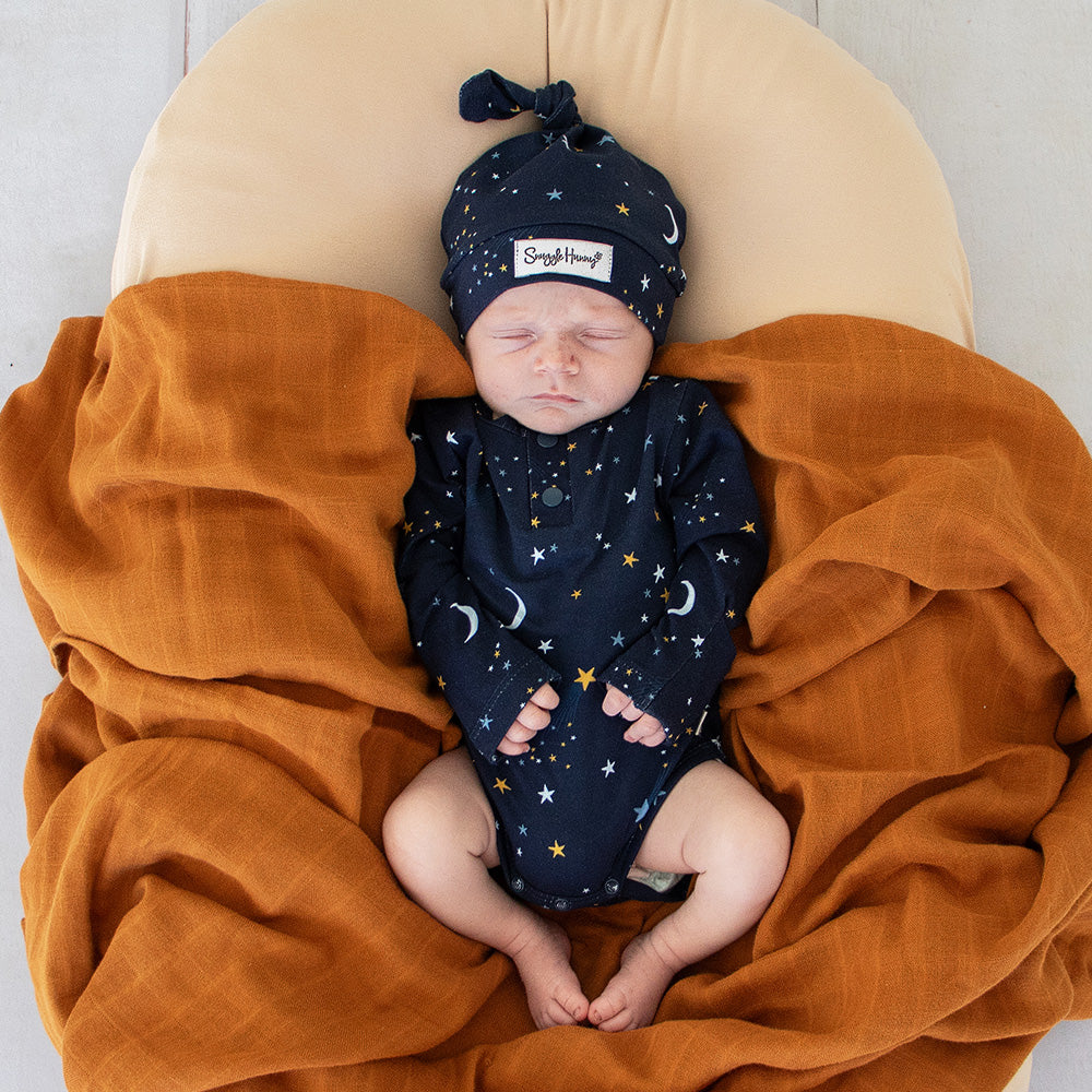 Starry Night Long Sleeve Organic Bodysuit - View 1
