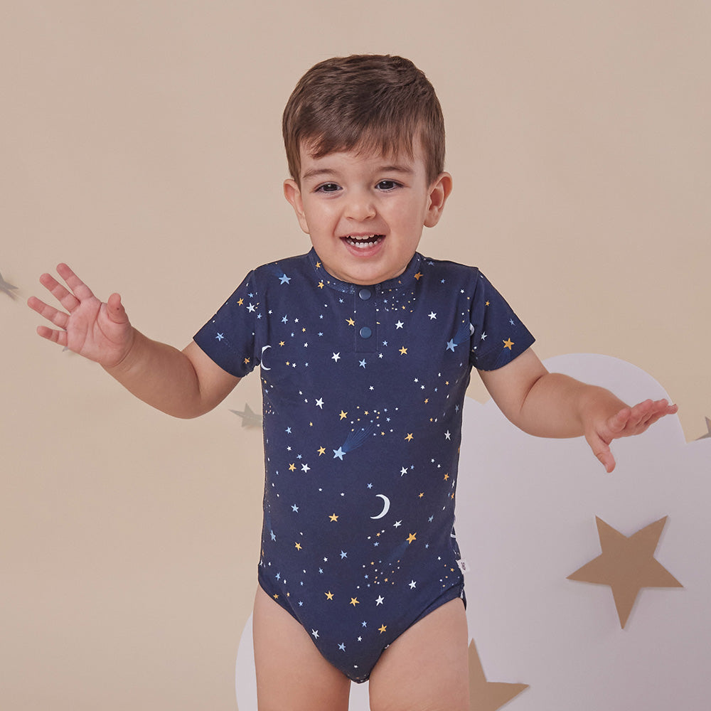 Starry Night Short Sleeve Organic Bodysuit - View 8