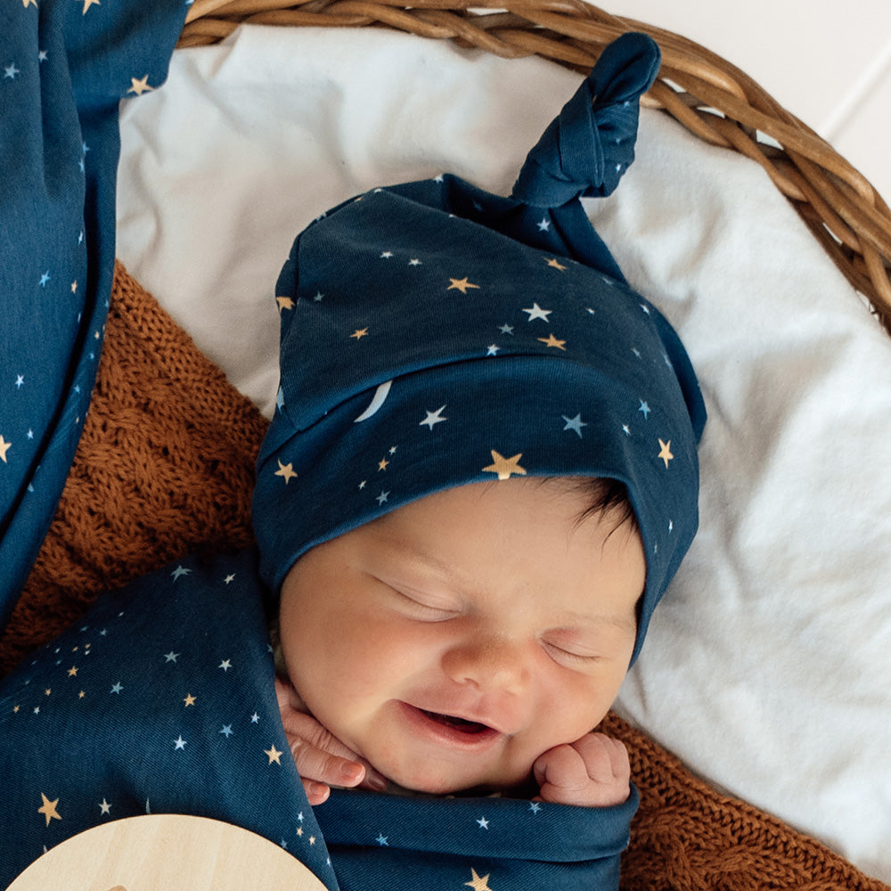 Starry Night Organic Knotted Beanie - View 3