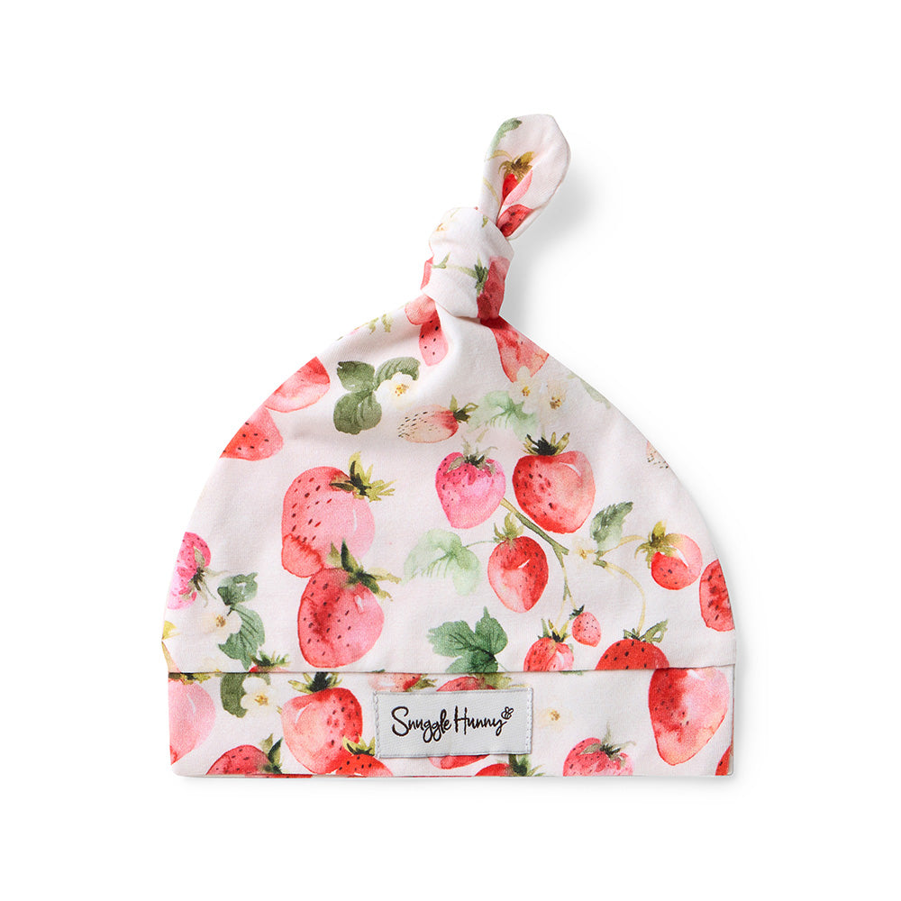 Strawberry Organic Knotted Beanie - View 2