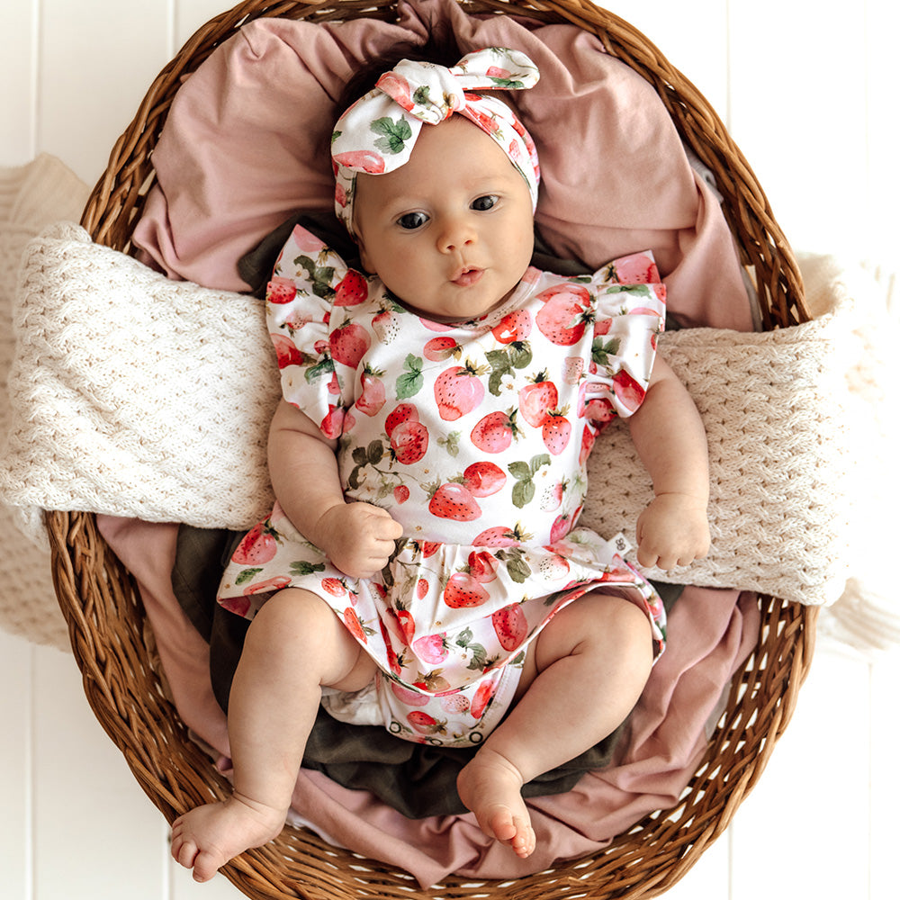 Strawberry Short Sleeve Organic Dress - View 3