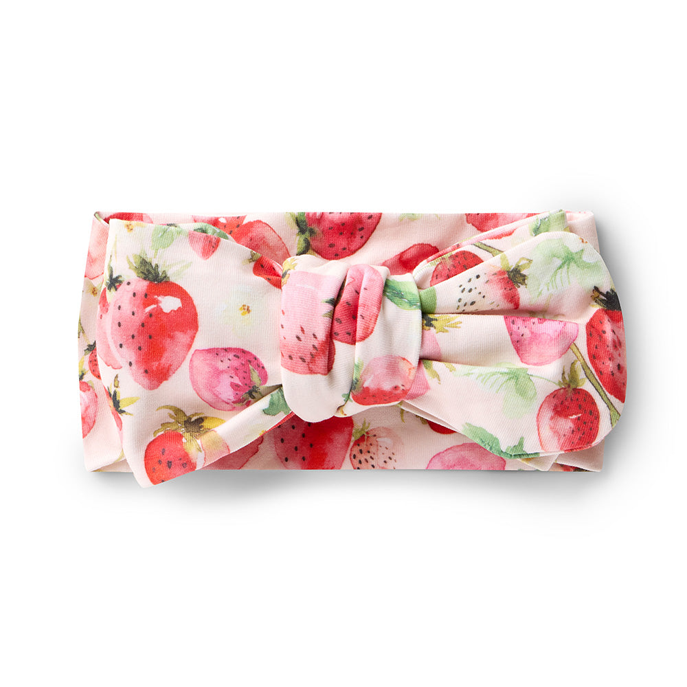 Strawberry Organic Oversized Bow - View 2