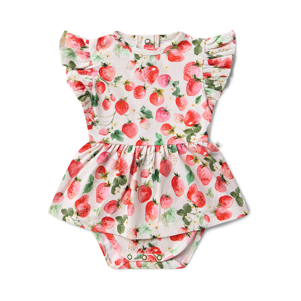 Strawberry Short Sleeve Organic Dress - View 2