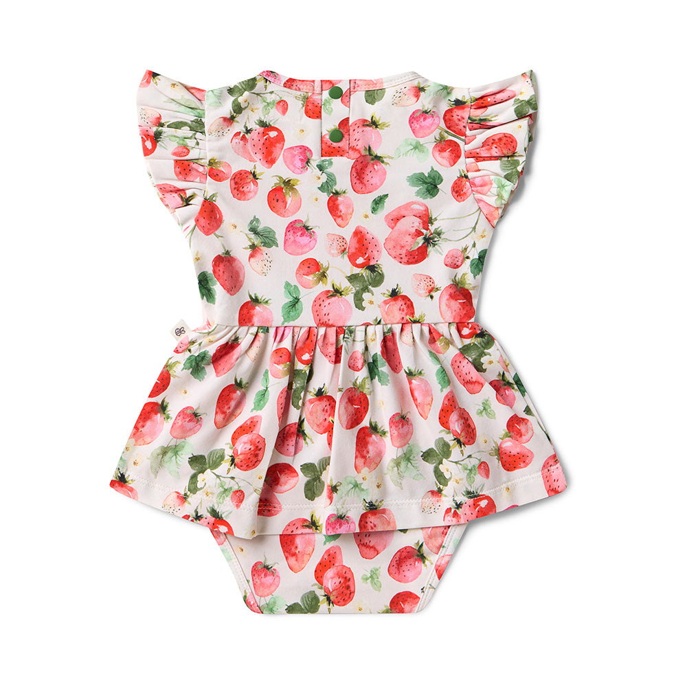Strawberry Short Sleeve Organic Dress - View 10
