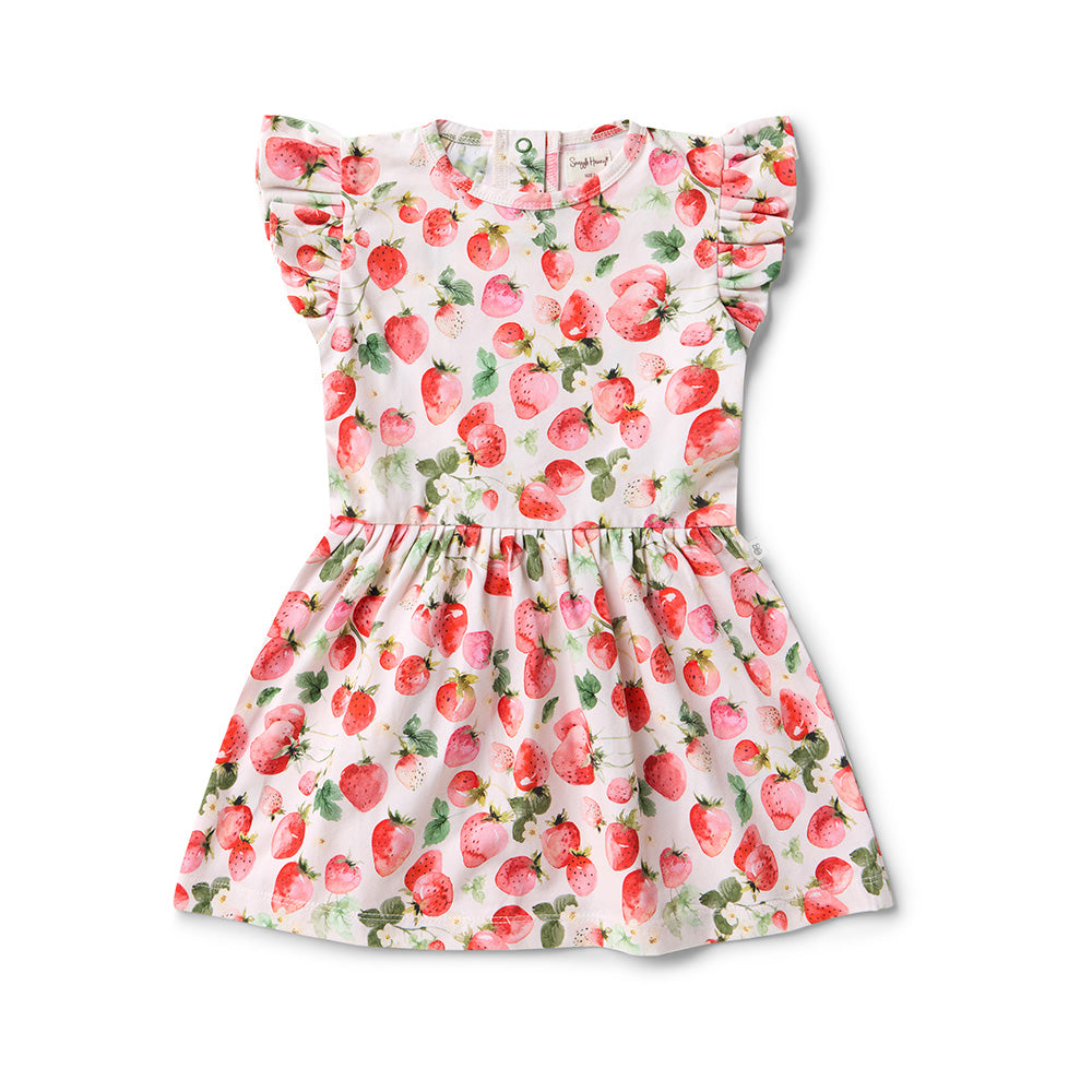 Strawberry Short Sleeve Organic Dress - View 12