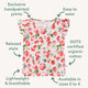 Strawberry Organic T-Shirt with Frill - Thumbnail 4