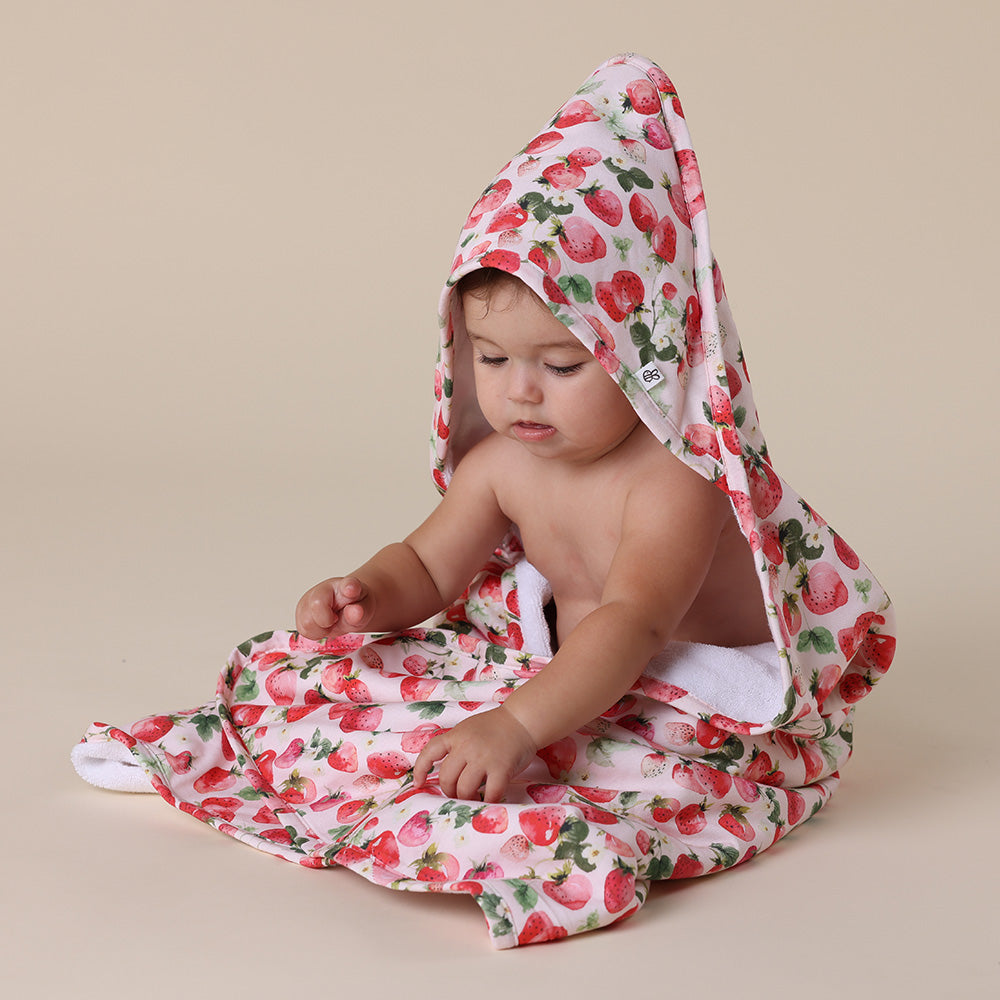 Strawberry Organic Hooded Baby Towel - View 5