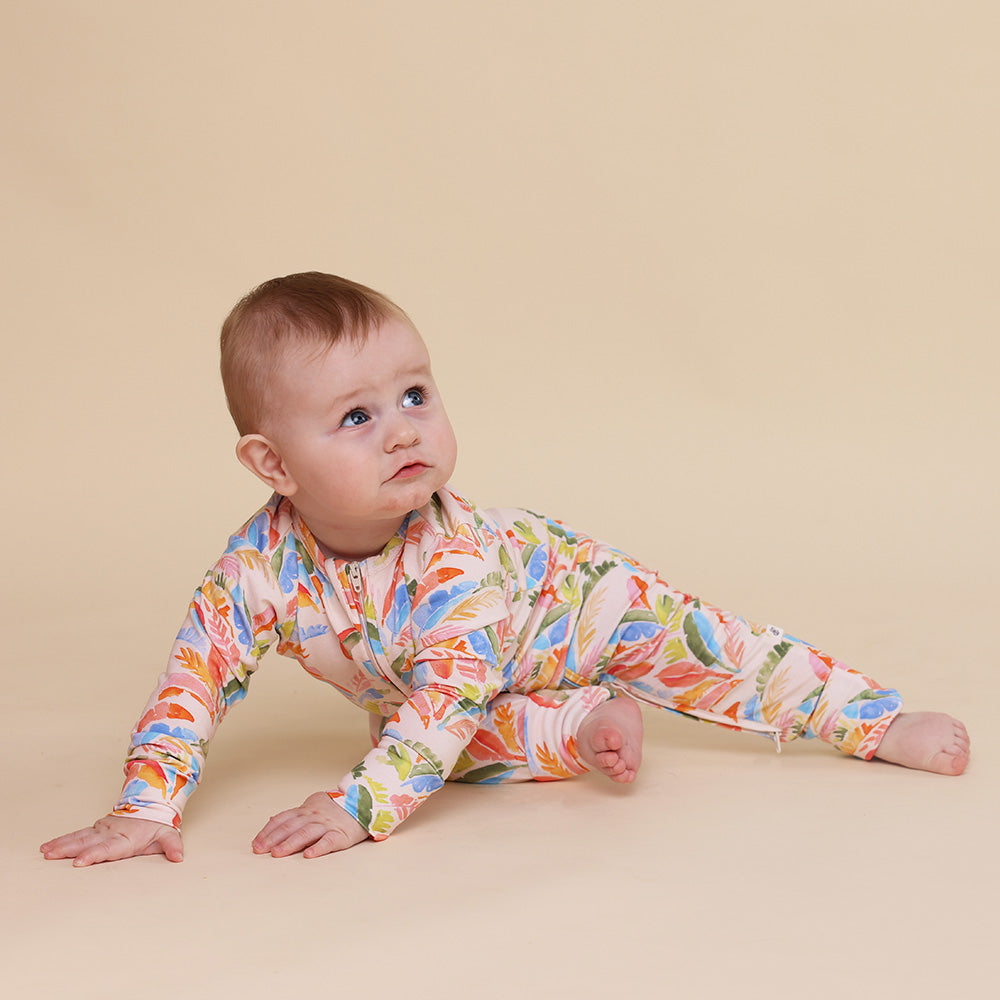 Summer Palm Organic Snugglesuit Convertible Romper - View 16