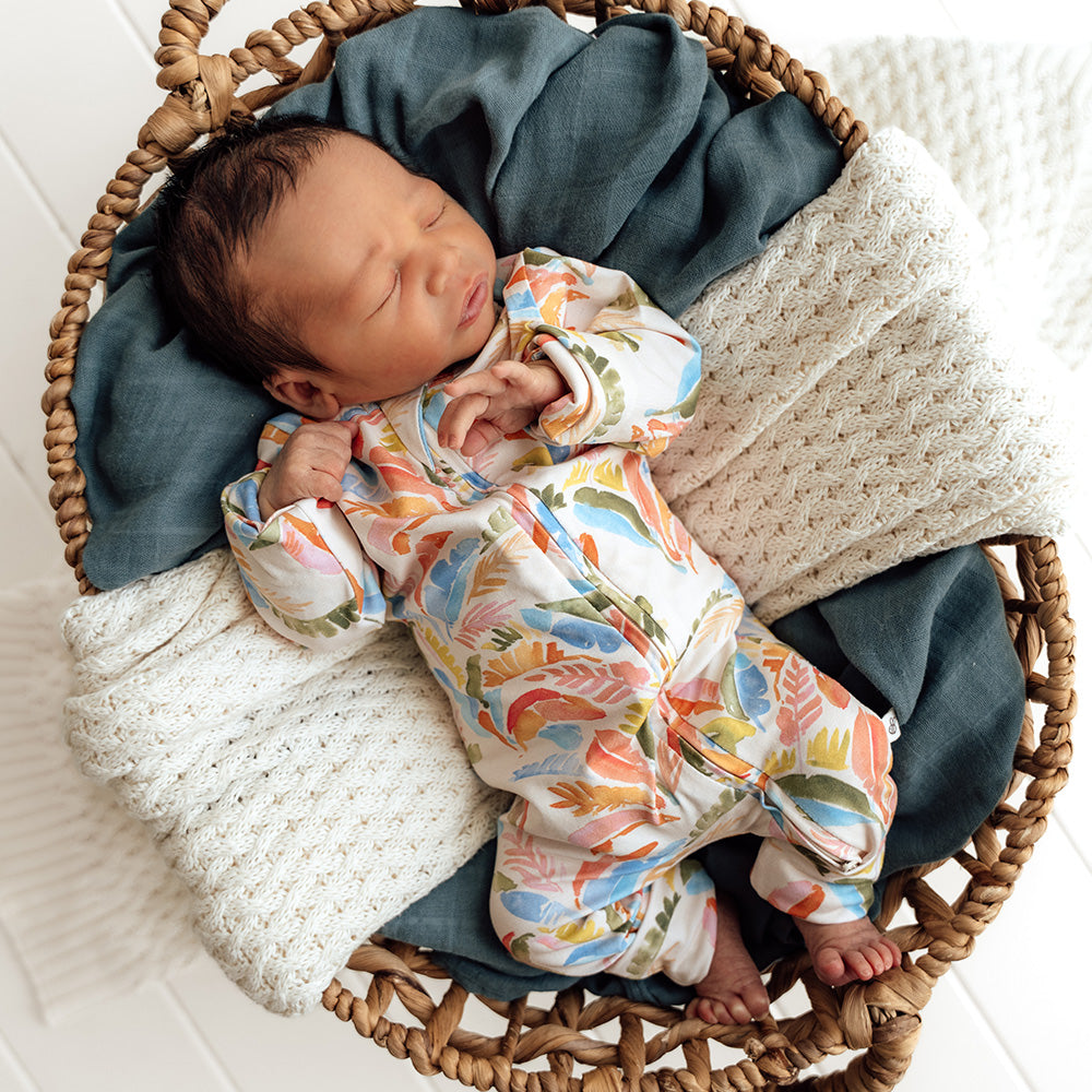 Summer Palm Organic Snugglesuit Convertible Romper - View 10