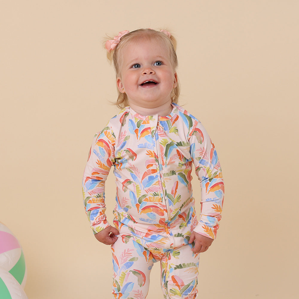 Summer Palm Organic Snugglesuit Convertible Romper - View 15