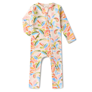 Summer Palm Organic Snugglesuit Convertible Romper | Snuggle Hunny