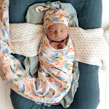 Summer Palm Muslin Wrap | Snuggle Hunny