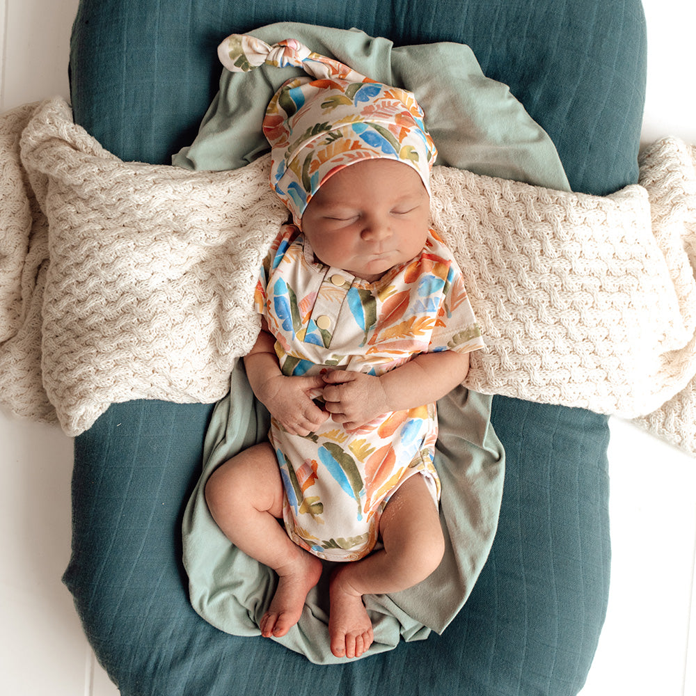 Summer Palm Short Sleeve Organic Bodysuit - View 8