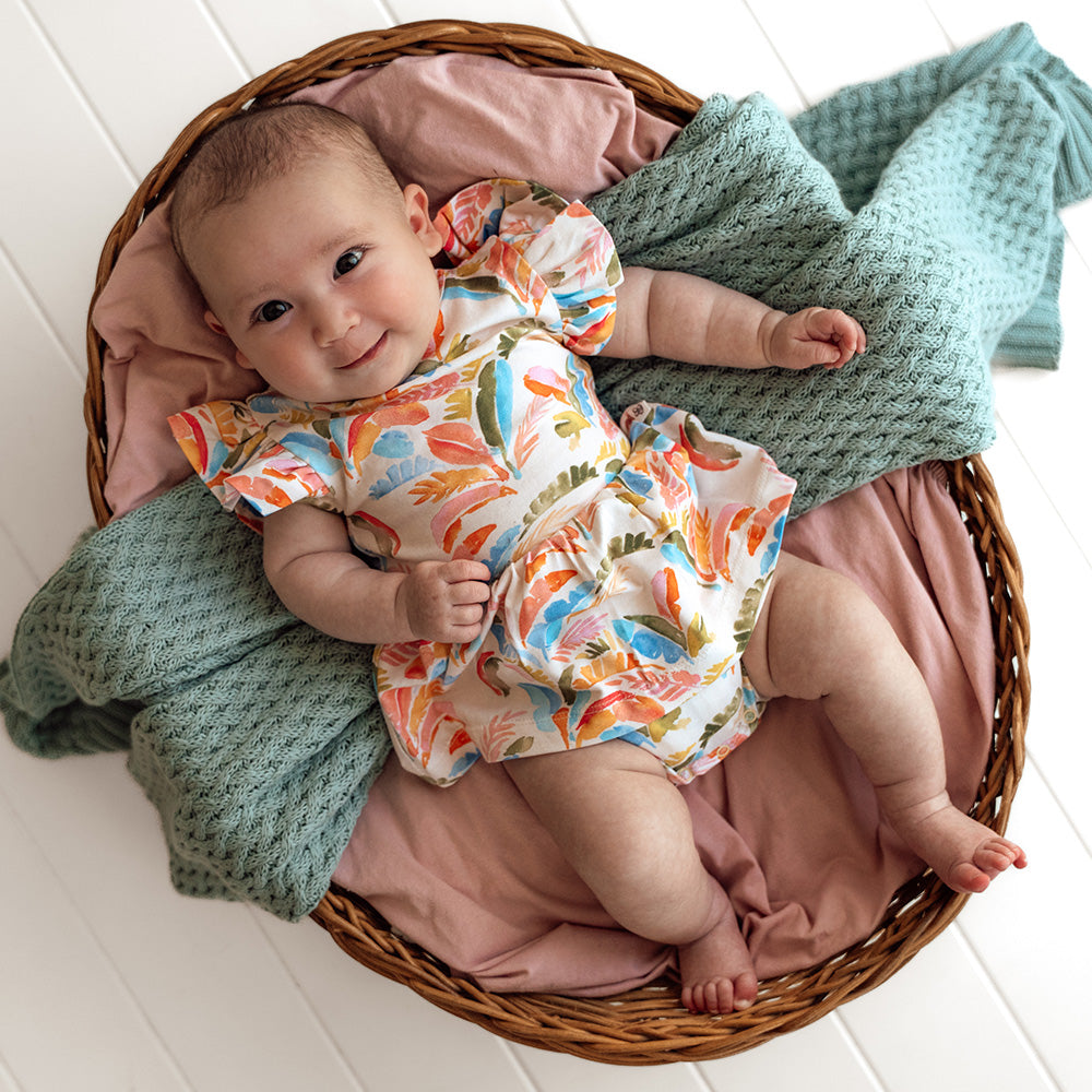 Summer Palm Short Sleeve Organic Dress - View 12