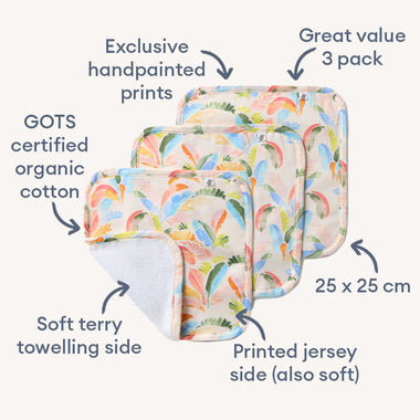 Summer Palm Organic Wash Cloths | Snuggle Hunny