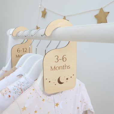 Sun & Moon Wooden Wardrobe Dividers | Snuggle Hunny