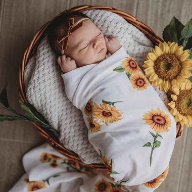 Sunflower Organic Muslin Wrap-Snuggle Hunny