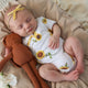 Sunflower Short Sleeve Organic Kimono Bodysuit - Thumbnail 1