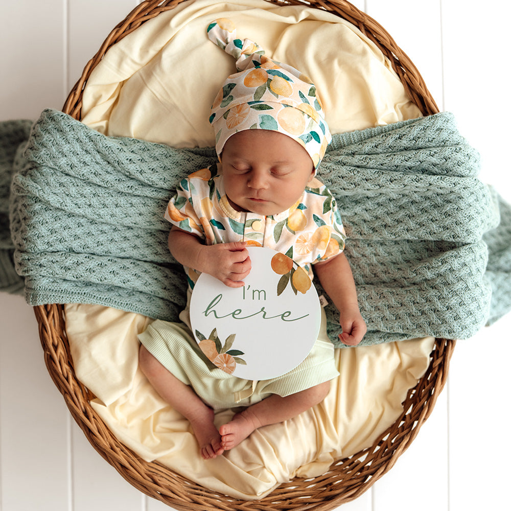 Sunny Citrus Short Sleeve Organic Bodysuit - View 7