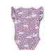 Swan Lake Short Sleeve Organic Bodysuit with Frill - Thumbnail 6
