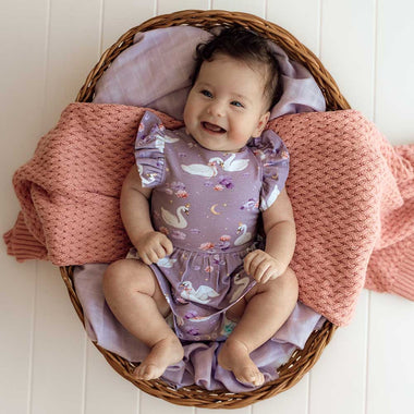 Swan Lake Short Sleeve Organic Dress | Snuggle Hunny