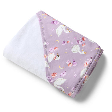 Swan Lake Organic Hooded Baby Towel | Snuggle Hunny