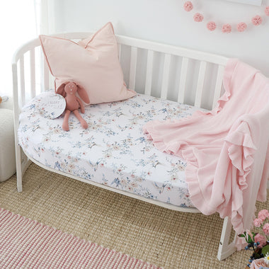 Sweet Swallows Organic Fitted Cot Sheet | Snuggle Hunny