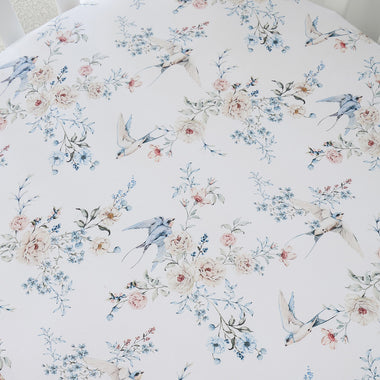 Sweet Swallows Organic Fitted Cot Sheet | Snuggle Hunny