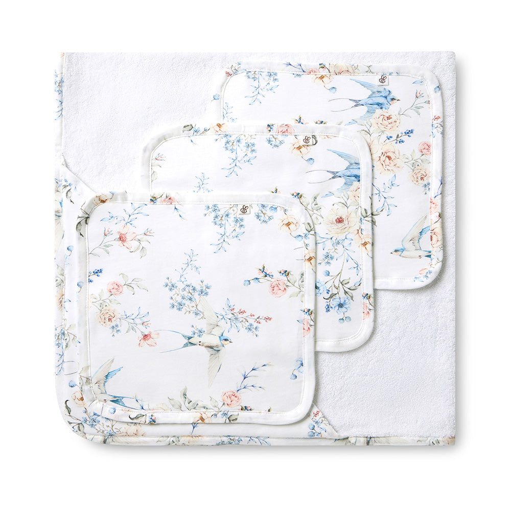 Sweet Swallows Organic Baby Towel & Wash Cloth Set - View 1