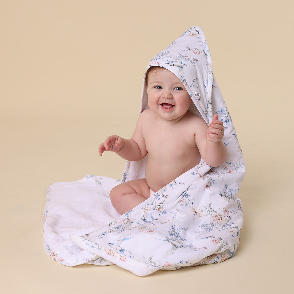 Sweet Swallows Organic Hooded Baby Towel - View 3