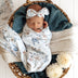 Sweet Swallows Organic Jersey Wrap & Topknot Set | Snuggle Hunny